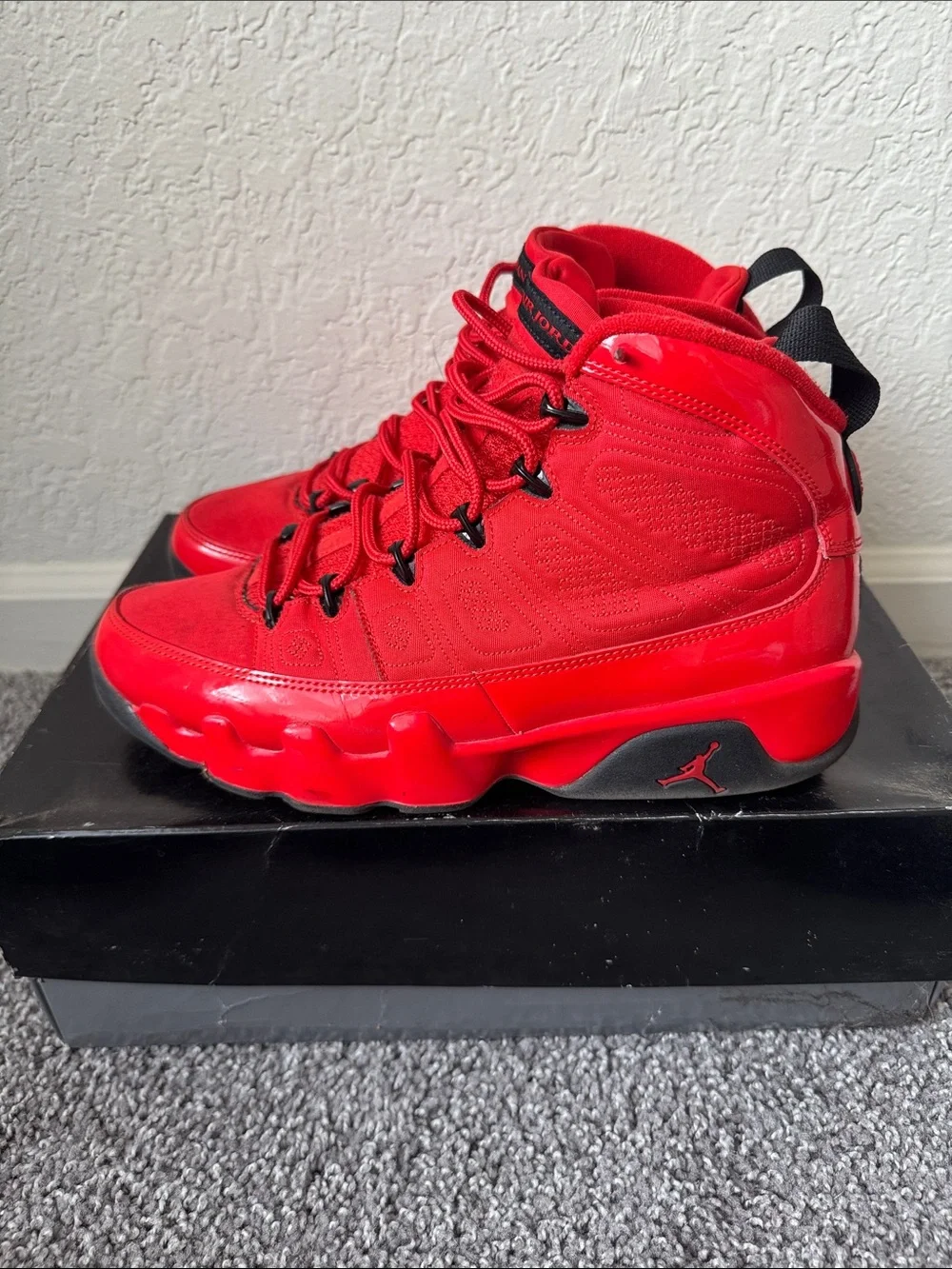 Men Air Jordan Retro 9 Chile Red Shoes Size 9